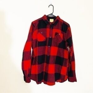 Thereabouts Plaid Long Sleeve Button Down Flannel Shirt Size 2XL Red/Black